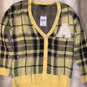Yellow plaid sweater
